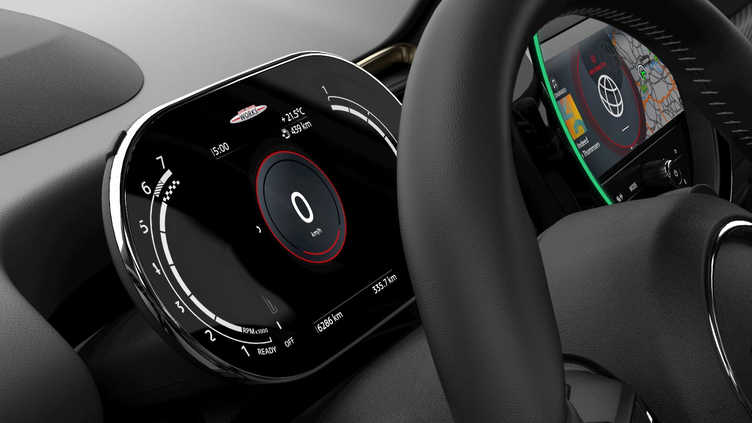 الإصدار السرمدي MINI Clubman Untold - التصميم الداخلي - شاشات العدادات المتعددة الوظائف